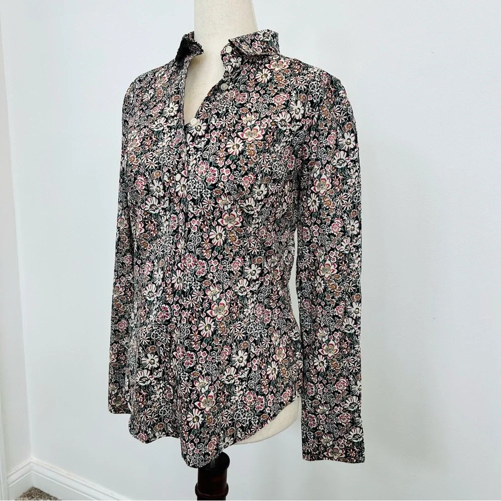J.Crew Liberty Fabric Floral Button Down Shirt Women Size 0